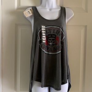 Light weight sheer dark gray Salt Life tank top.